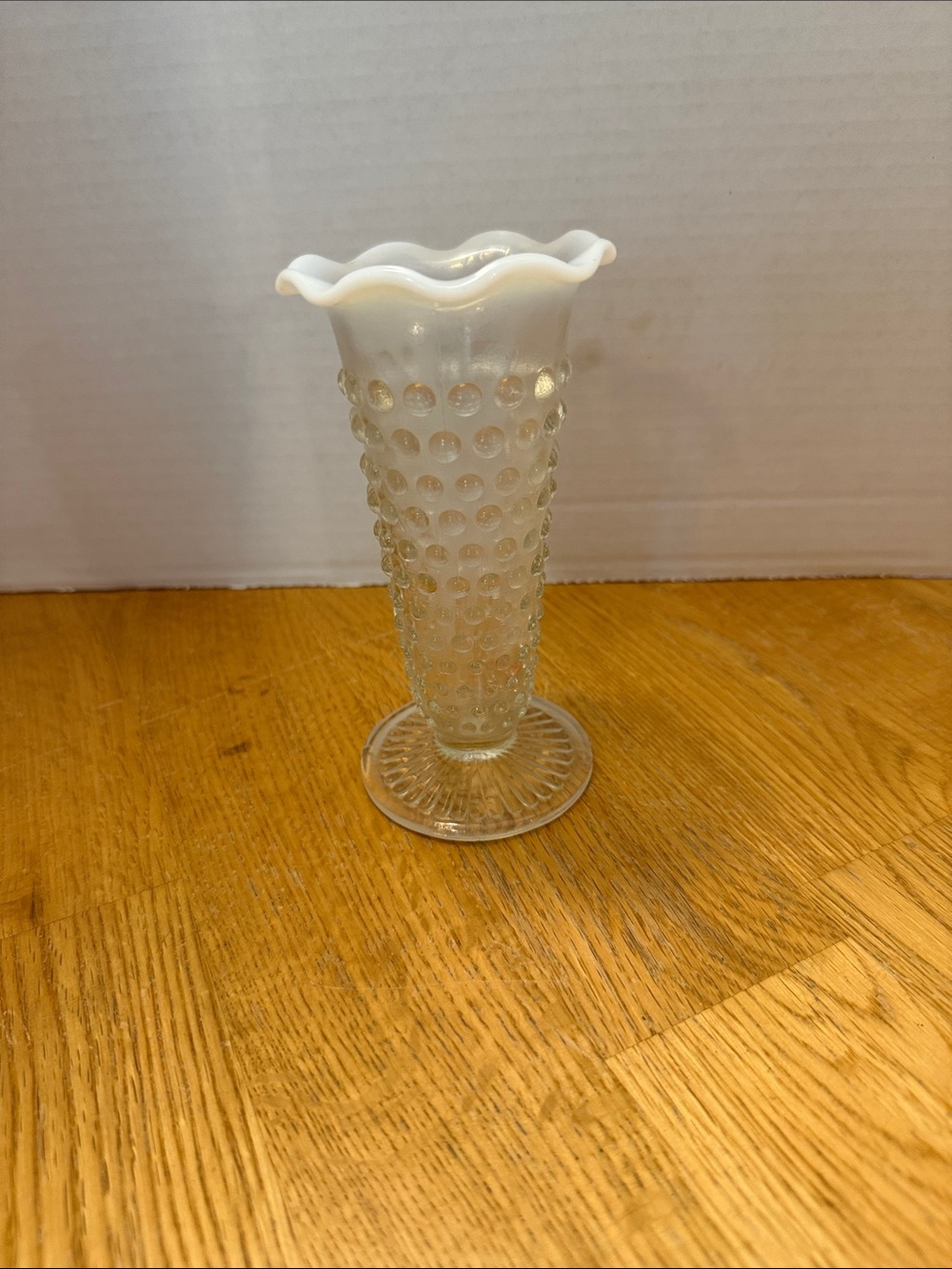 White Hobnail Milk Glass Bud Vase - Unbranded
